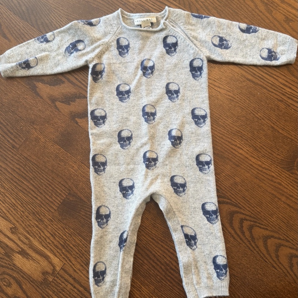 NWT Skull Baby Cashmere Onesie (6-12M)